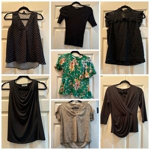 lot of 7 work tops - ann taylor, express, banana republic, loft, etc.